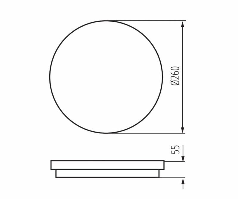 24W Ceiling-mounted LED light fitting Round - GREY