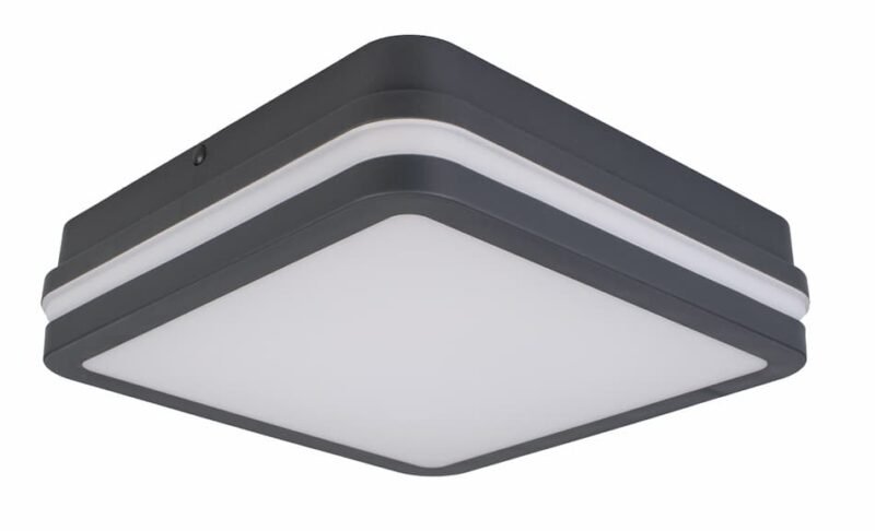 24W Ceiling-mounted LED light fitting Bulkhead Waterproof IP54 Square - Grey