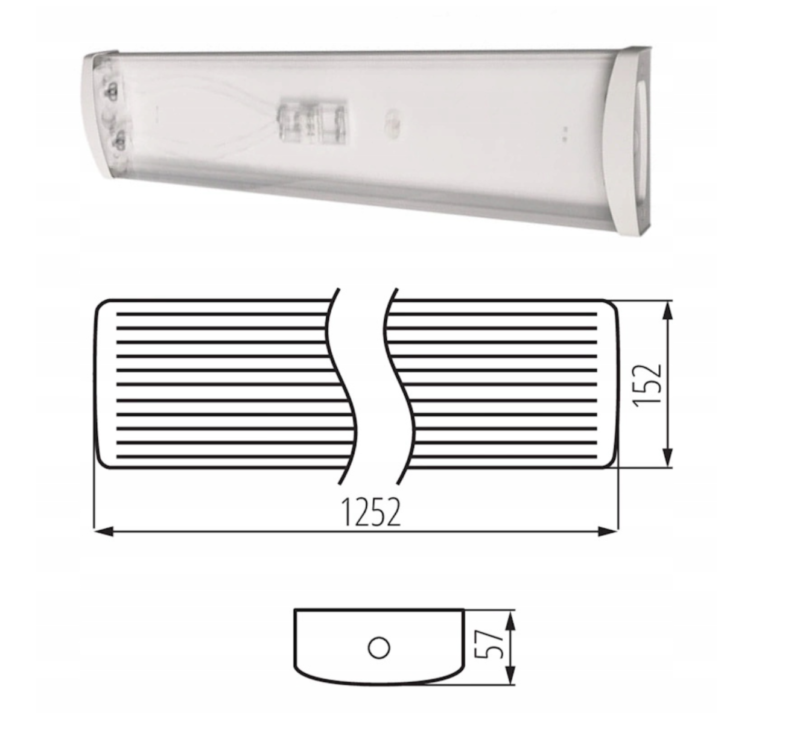 2x18W Linear LED luminaire IP54 4Fft 120cm