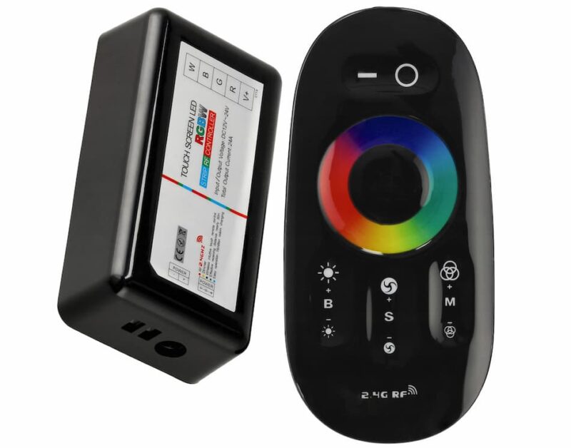 RGBW LED Controller Driver & Remote 2.4GHz RF Touch Screen 12V-24V - BLACK Eco Light