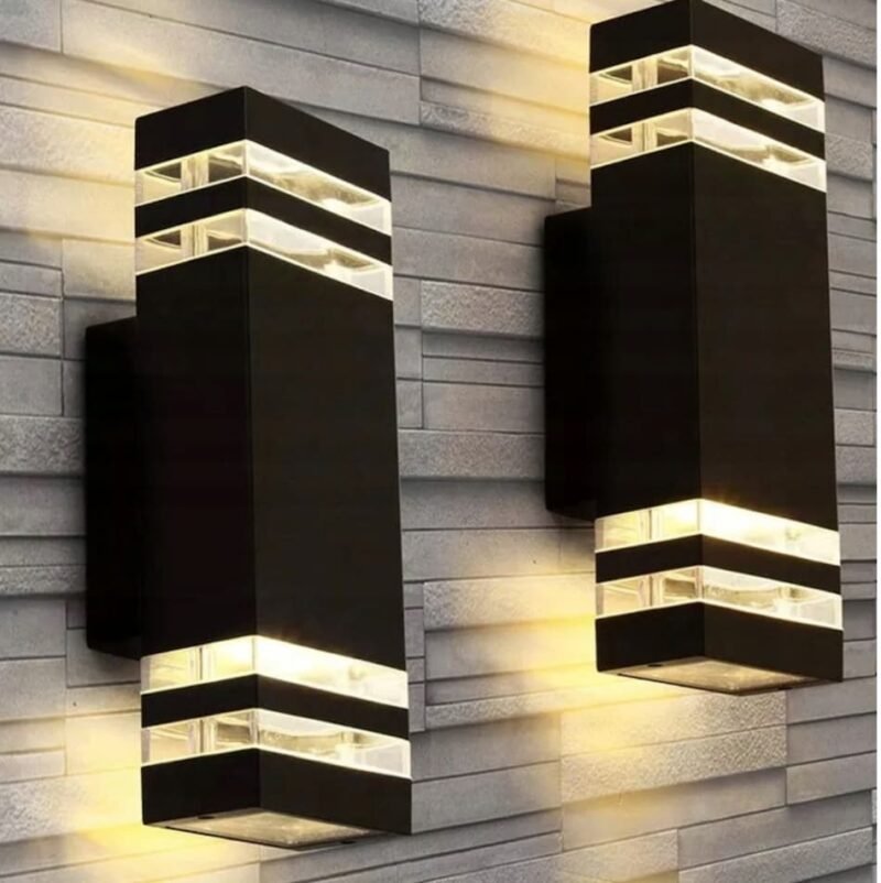 2 Way Outdoor Feature Wall Light Lantern Up Down for GU10 LED IP65 - Dark Grey(RAL7021)