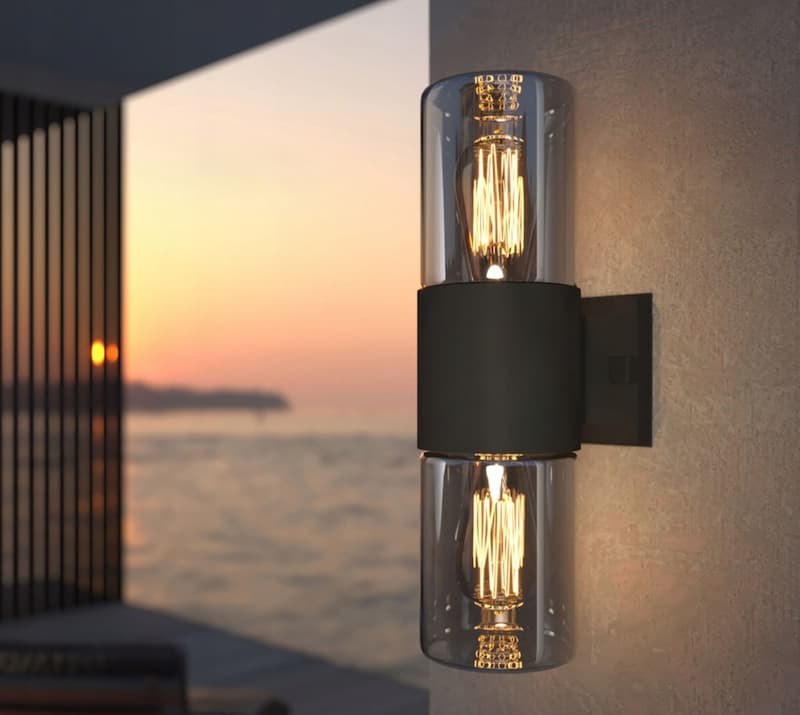 Exterior Up & Down Wall Light in Anthracite - Modern Aluminium Outdoor Lighting