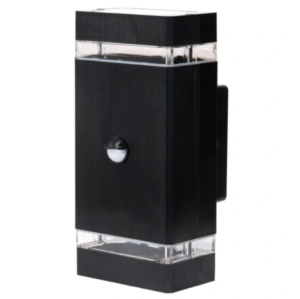 Outdoor LED Wall Lamp Garden Light 2xGU10 with PIR Motion Sensor - Black