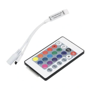 Wireless controller for RGB LED strips with 24-button remote control, 12V, 6A, 72W