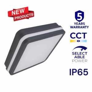 Kanlux BENO LED Ceiling/Wall Light 12-18W CCT Square IP65 Graphite