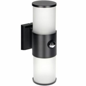 DALIA Outdoor Wall Light with Motion Sensor IP54 Black 2xE27 Waterproof Garden Lamp Modern Exterior Lighting