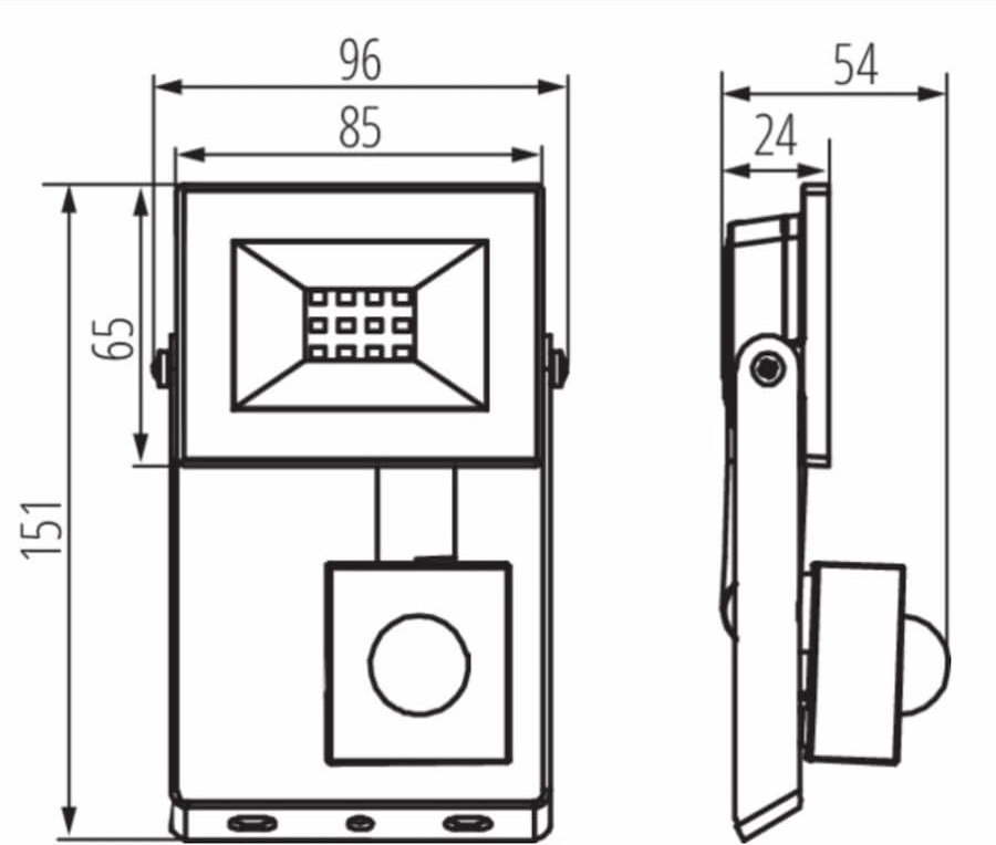 KANLUX 10W LED Floodlight with PIR Motion Sensor